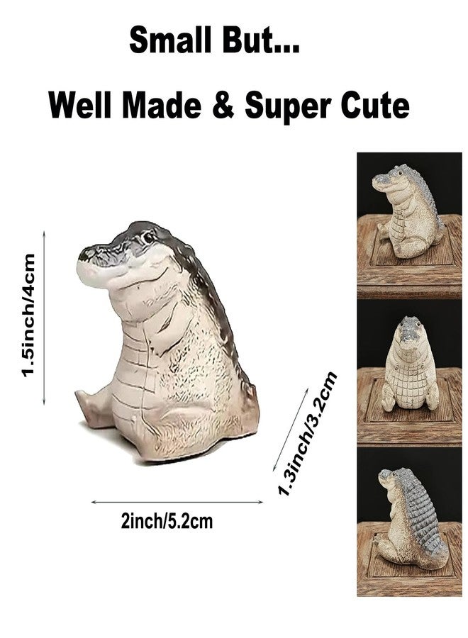 KnocKconK Small Crocodile Fish Tank Decorations, Cute Lively Crocodile Aquarium Decoration, Animal Fish Tank Display Decor,Ornamen Artificial Resin Accessories. - Image 3